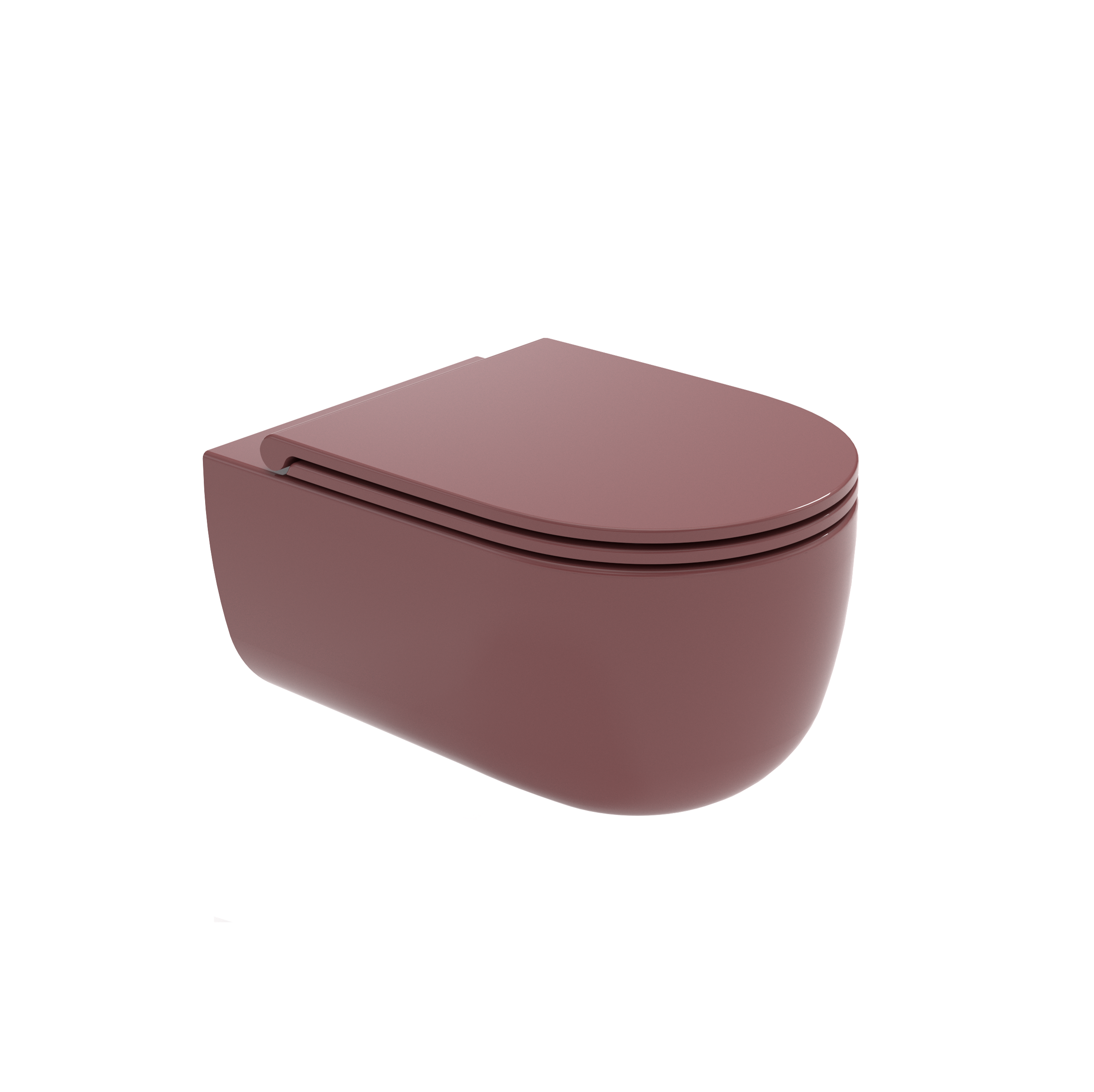 MIL120216 Унитаз подвесной Milady Olympia безободковый с креплениями (цвет- баклажан глянцевый)