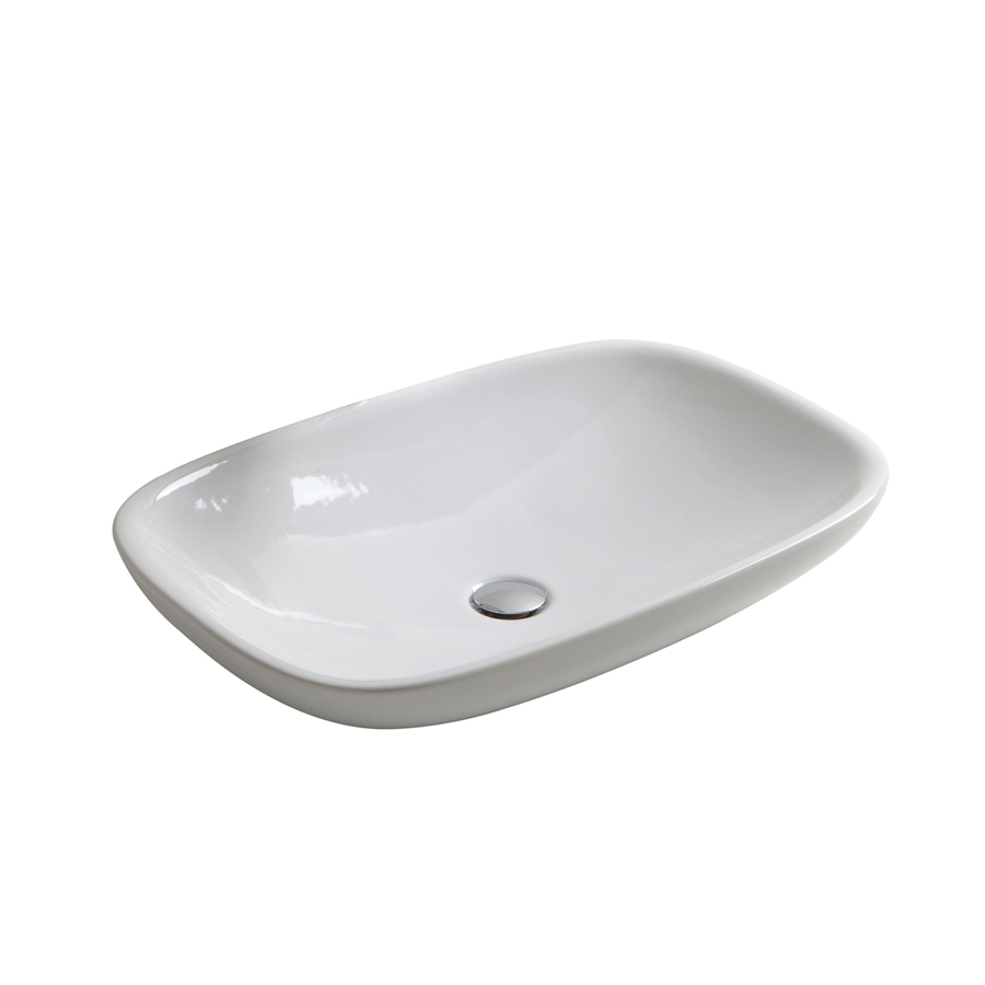 CLE4266001 Раковина накладная Olympia Clear 66х44хh12,5 см (цвет - белый глянцевый)