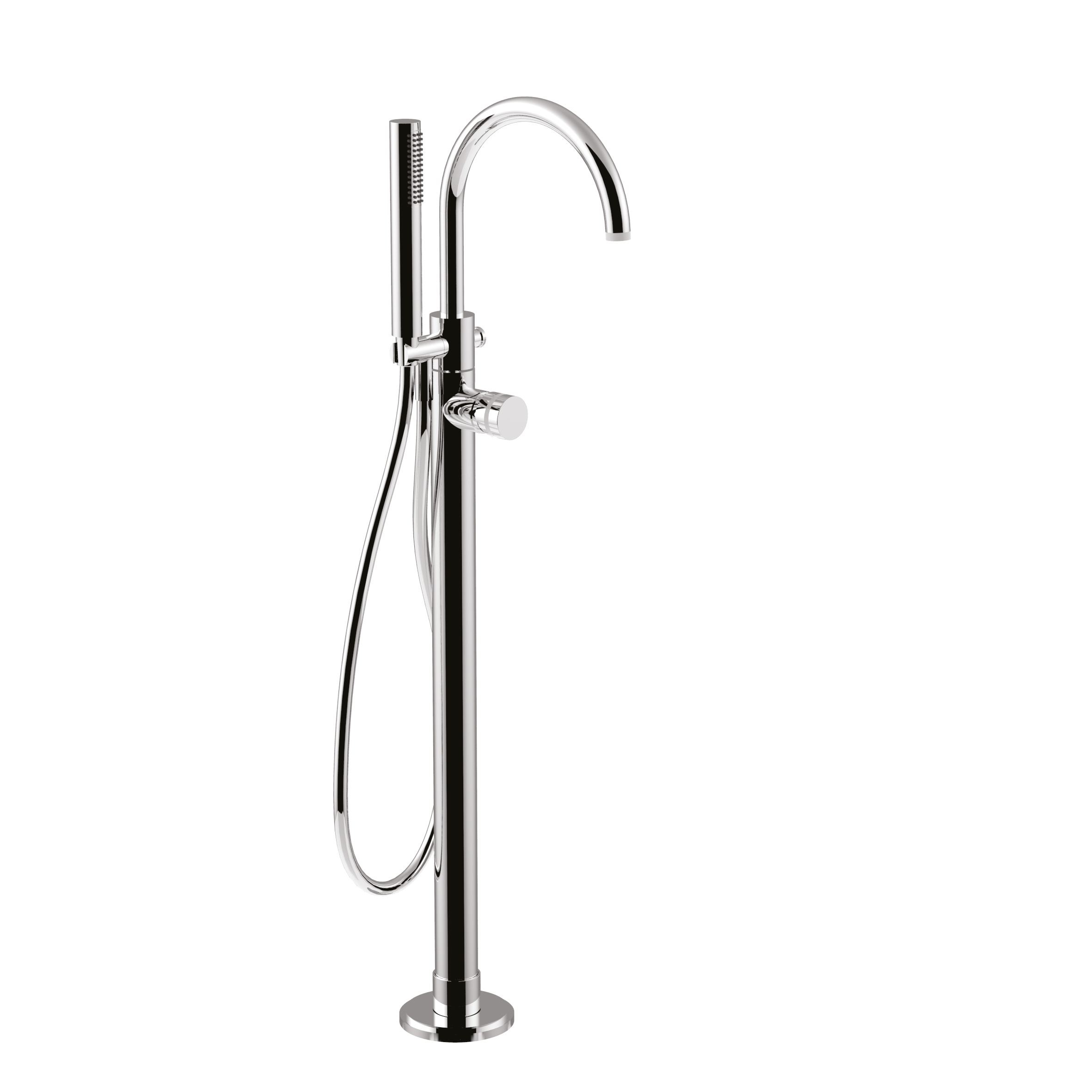 MR0092 Напольный смеситель для ванны Giulini My Ring отдельностоящий, излив, ручной душ  (цвет - хром)