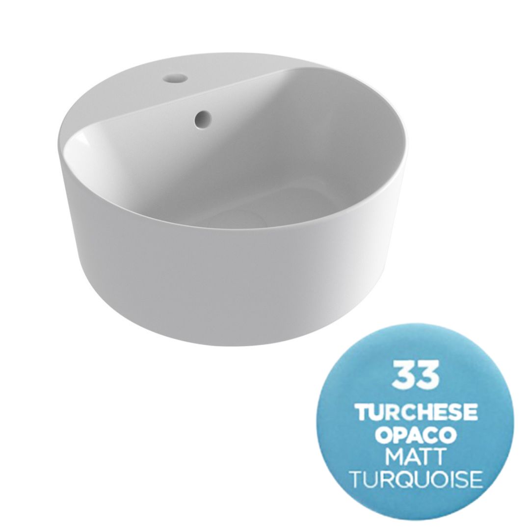 OPE42TO40133 Раковина накладная Olympia Open с отв. под смеситель, 40х40х17 см (цвет - голубой матовый)