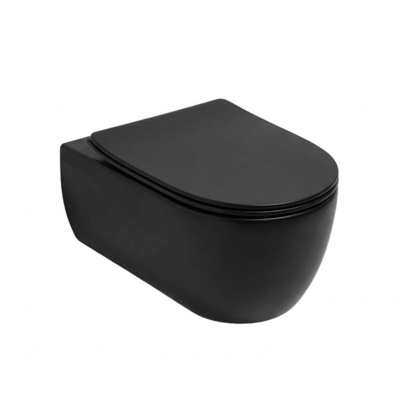 VIT1202V23 Унитаз подвесной Vittoria Olympia скрытый вихревой смыв турбо-вортекс с системой анти-кальций, с креплениями (цвет - черный матовый)