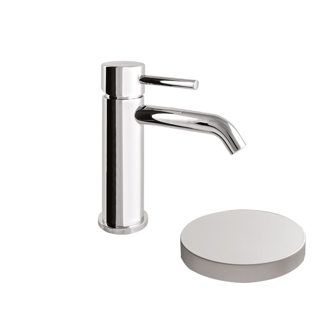 6545/SCBO Смеситель для раковины Giulini Futuro с высоким изливом, без донного клапана, с гибкими шлангами (цвет - белый матовый)