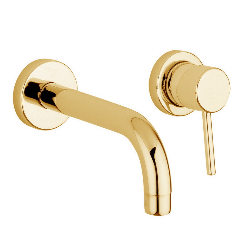 6520-20O Смеситель для раковины Giulini Futuro настенного монтажа, без донного клапана (цвет - золото 24 карата)