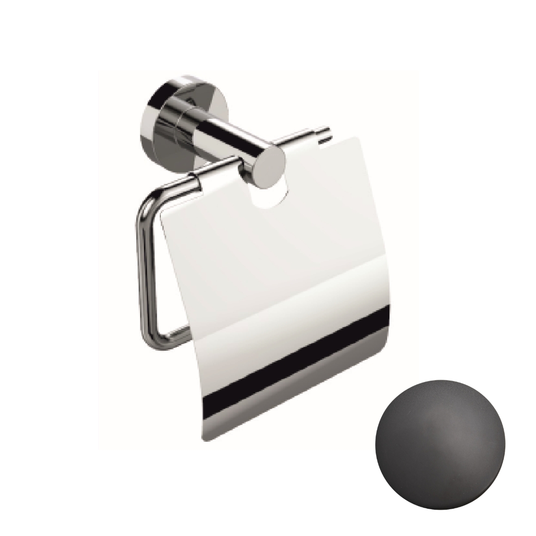 10534/C/30 Бумагодержатель  Etrusca Sirio с крышкой (цвет - черный матовый)