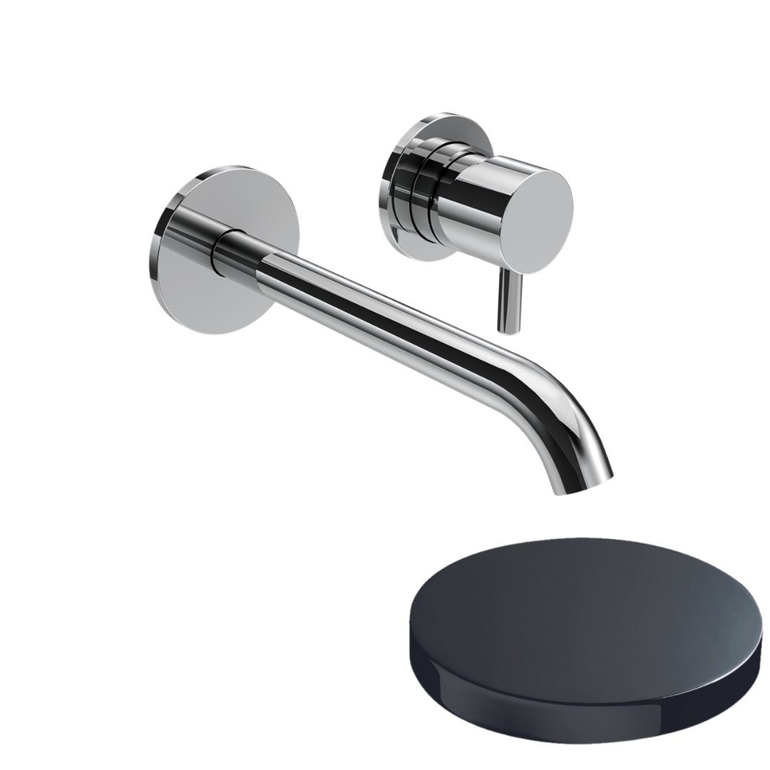 5925-18EPCRN Внешняя часть смесителя встраиваемого для раковины Giulini My Future XL ,излив 18 см,без донного клапана (цвет - хром черный глянц)