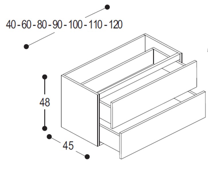B2B48C 04 Подвесная тумба под раковину Moab Block 80x45х48 см,с отверстием для сифона, 2  ящика, декор Laquered Micro-Textured 3D (цвет - MIDNIGHT blue)