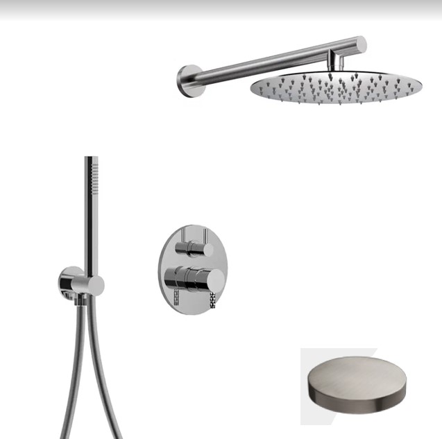 5967DEPNKO Внешняя часть встраиваемого смесителя для душа Giulini My Future Deluxe однорычажный с дивертером, верхний душ нержавеющая сталь, ручной душ (цвет - никель матовый)