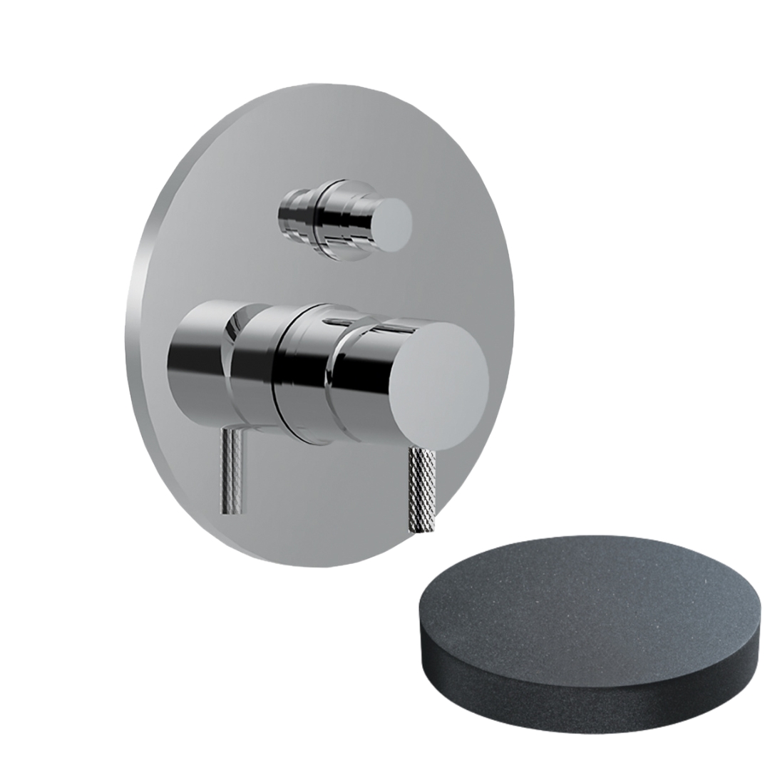 5963DEPGF Внешняя часть смесителя для душа Giulini My Future Deluxe встраиваемого, на 2 режима, с кнопкой-переключателем (цвет - графит)