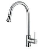 6573 Смеситель кухонный Giulini на одно отверстие с выдвижным душем на 2 струи (цвет - хром)