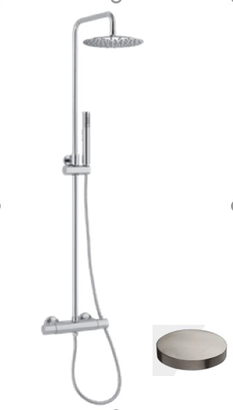 8225WC-SX25NKO Термостатическая душевая колонна внешнего монтажа Giulini, душевой набор, верхний душ Ø 250 (цвет - никель матовый)