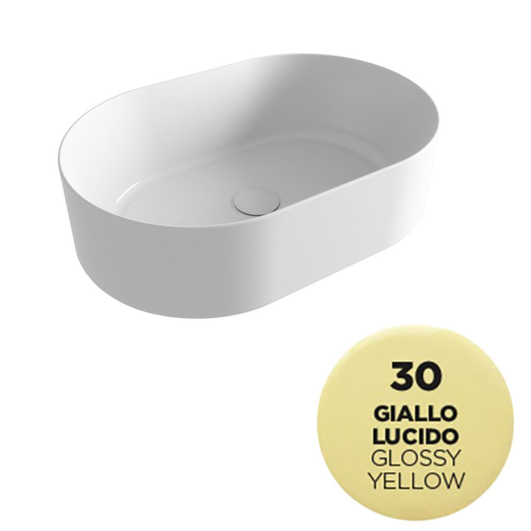 OPE42OV60030 Раковина накладная Olympia Open 60x40x17 cm (цвет - желтый глянцевый)