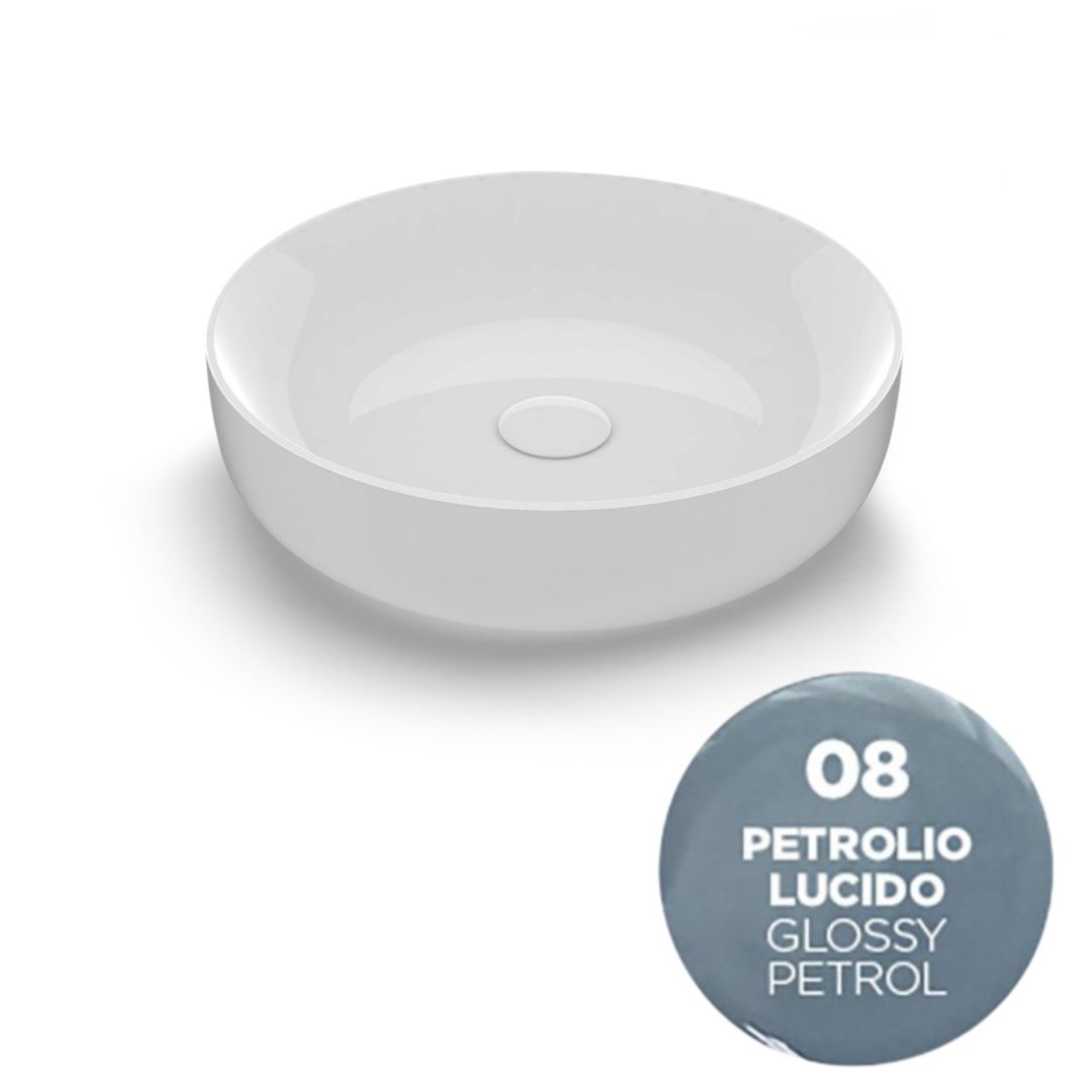 MET4245008 Раковина Olympia Metamorfosi накладная, ø45 h14 см (цвет - нефть глянцевый)