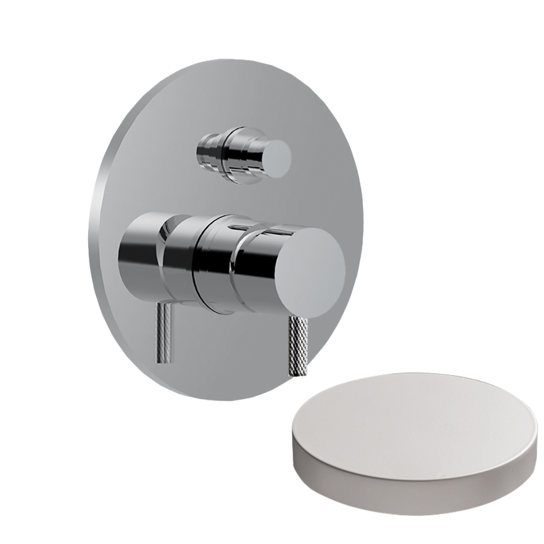 5963DEPBO Внешняя часть смесителя для душа Giulini My Future Deluxe встраиваемого, на 2 режима, с кнопкой-переключателем (цвет - белый матовый)