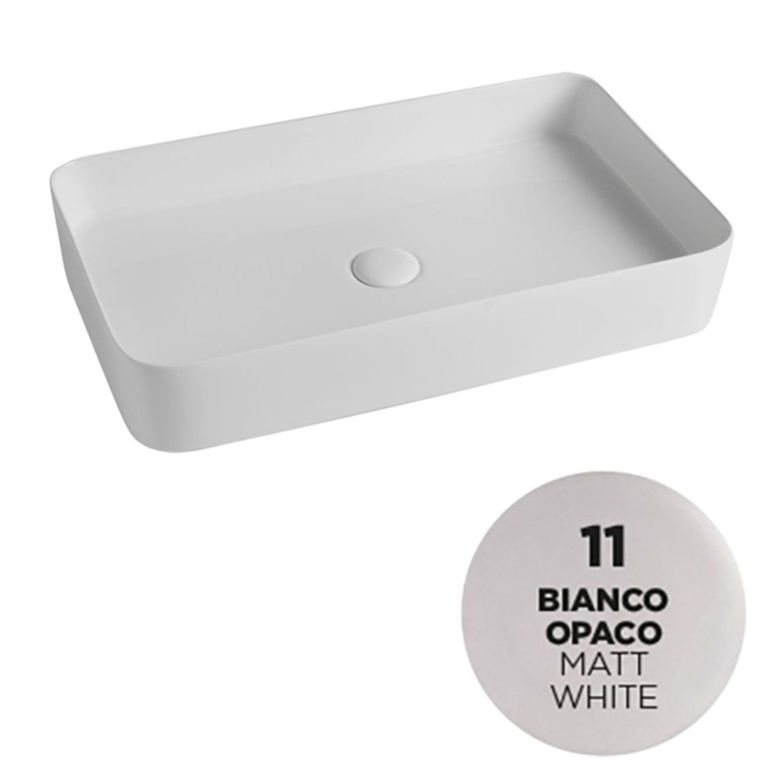 SMA42RE65011 Раковина накладная Olympia Smash 65x40xh11 см (цвет - белый матовый)