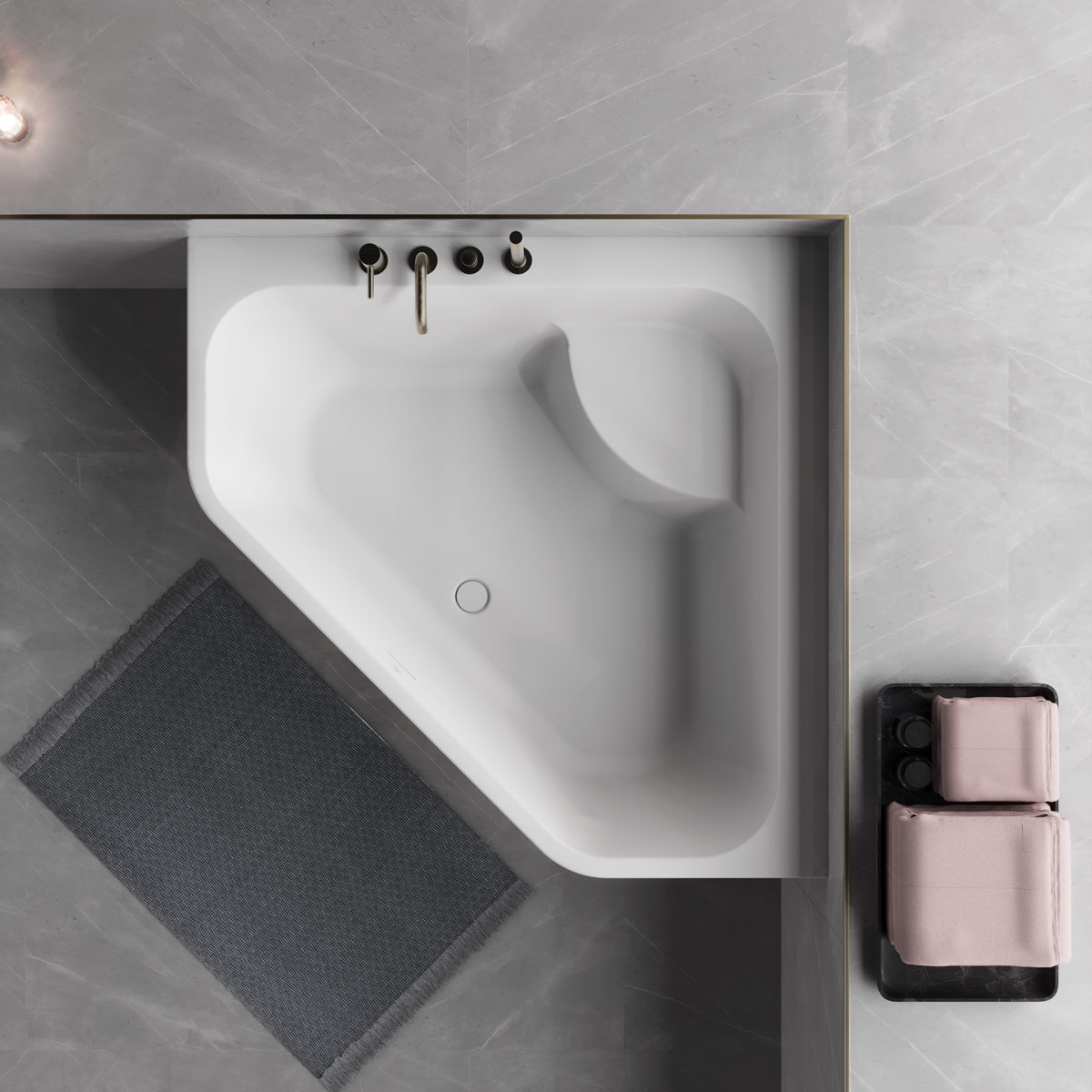 VSGA135135 Ванна Galatea Forma Aquae, угловая, материал - Techfusion System, 135х135 см (цвет - белый глянцевый)