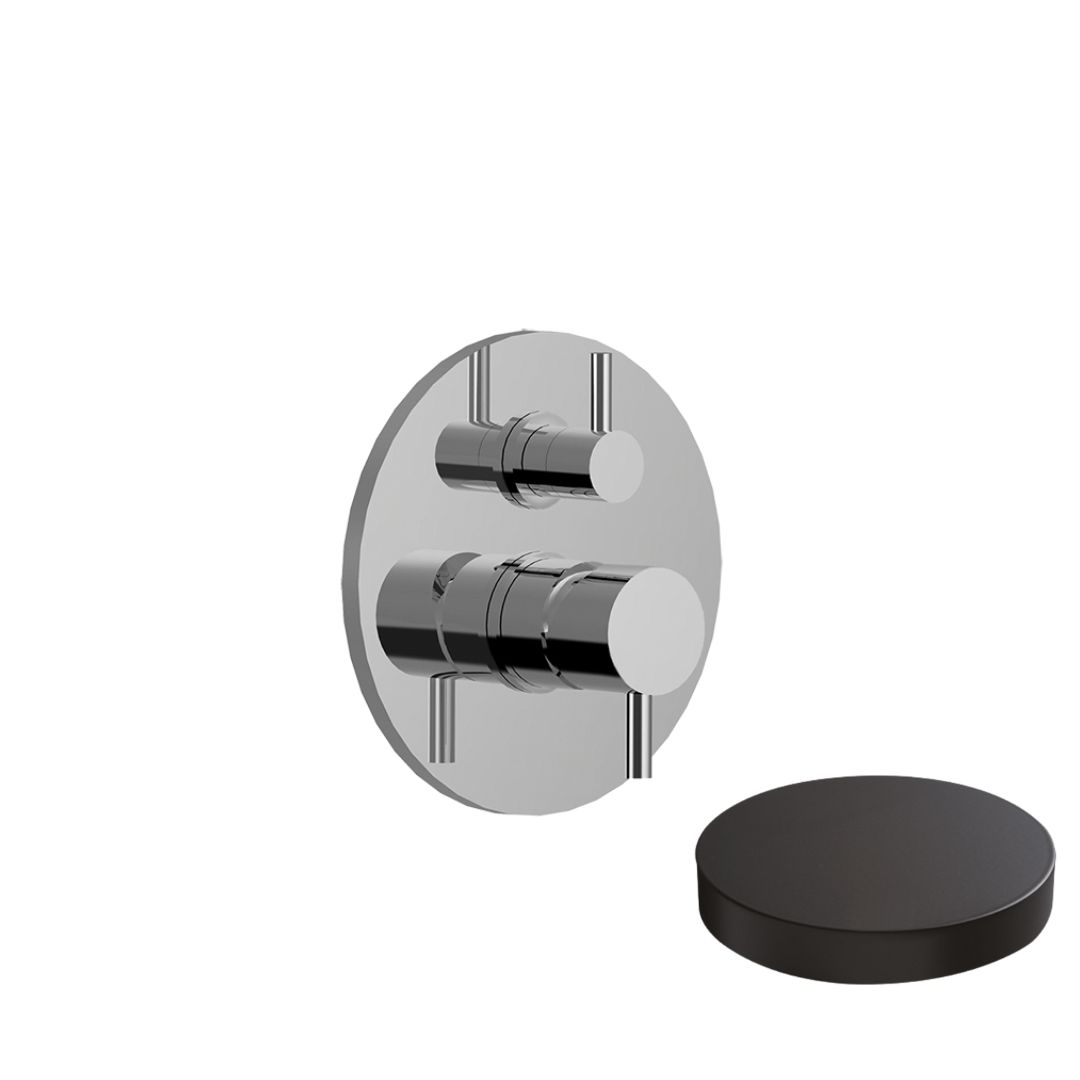 5964-2EPNO Внешняя часть смесителя для душа Giulini My Future встраиваемого с дивертером-рычагом, на 2 режима (цвет - черный матовый)