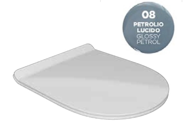 C5CN08 Сиденье с микролифтом и съемными петлями тонкое для унитаза Olympia Milady/Clear (цвет- нефть глянцевый)