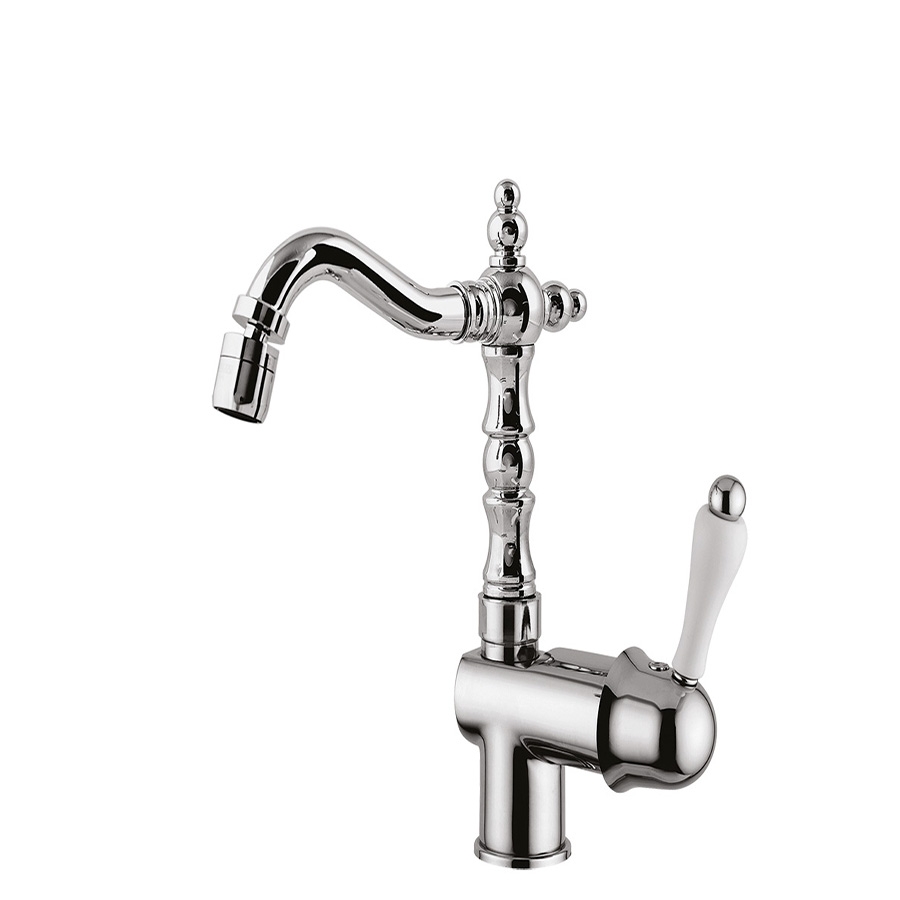 7529ACE Смеситель для биде Giulini PragaMix, поворотный излив, ручка - белая керамика (цвет - хром)