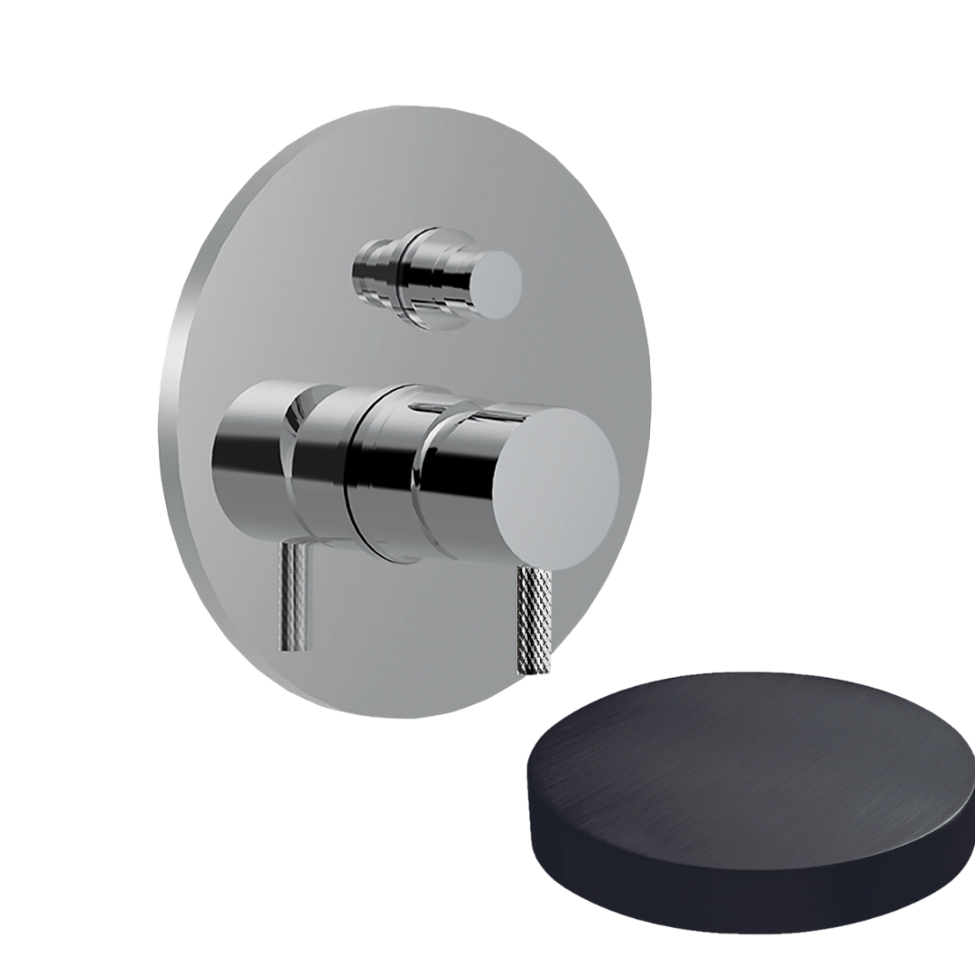 5963DEPCRNS Внешняя часть смесителя для душа Giulini My Future Deluxe однорычажный с кнопкой-переключателем, на 2 режима (цвет - ганметал)