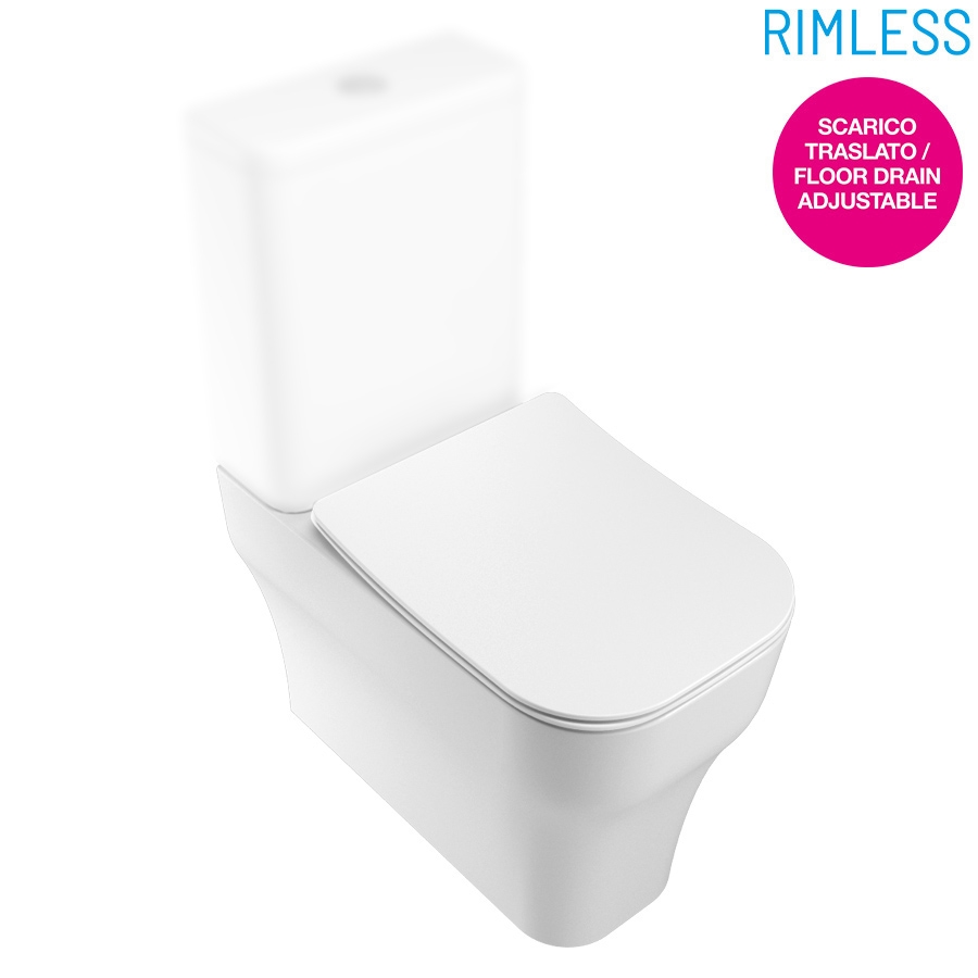 SYN1303R01 Унитаз-компакт, чаша, Olympia Synthesis Eco, безободковый, с креплениями (цвет - белый глянцевый)