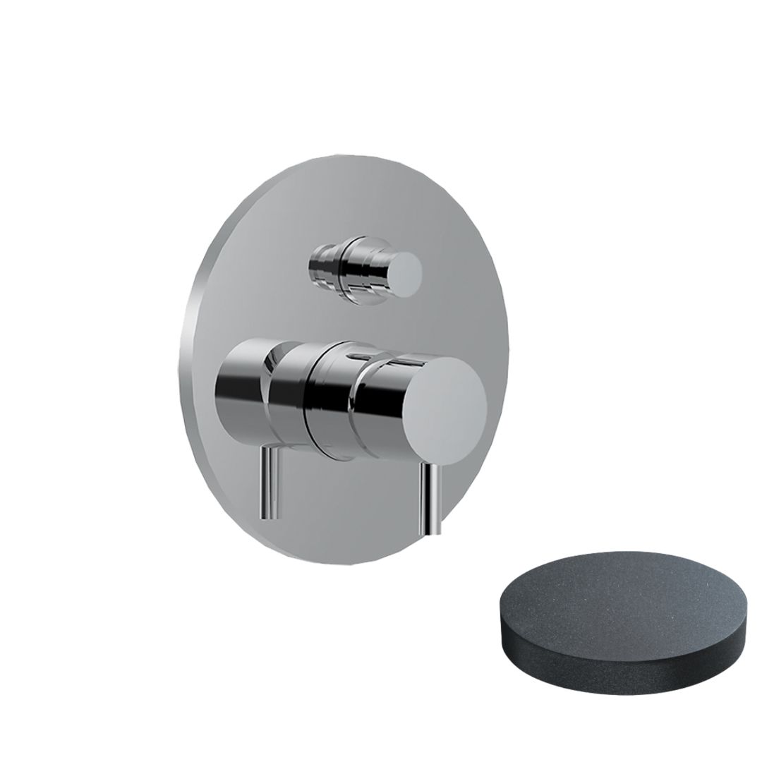 5913EPGF Внешняя часть смесителя для душа Giulini My Future встраиваемого, на 2 режима, с кнопкой-переключателем (цвет - графит)