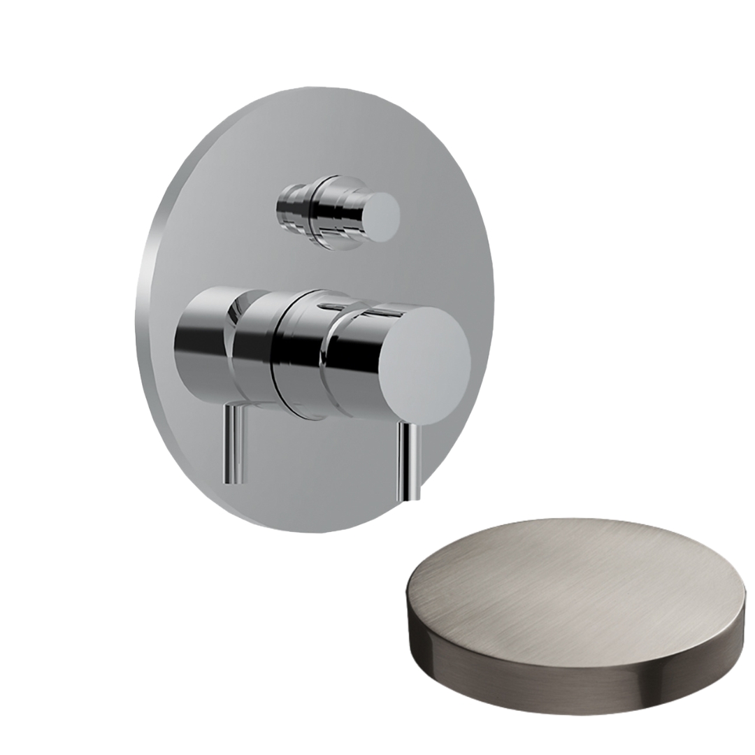 5963EPNKO Внешняя часть смесителя для душа Giulini My Future встраиваемого, на 2 режима, с кнопкой-переключателем (цвет - никель матовый)