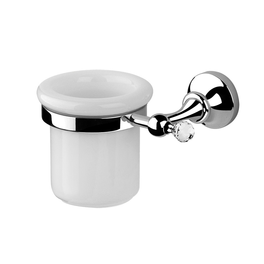 RG1106/S Стакан подвесной Ibisco Crystal Giulini (цвет - хром, стакан белый)