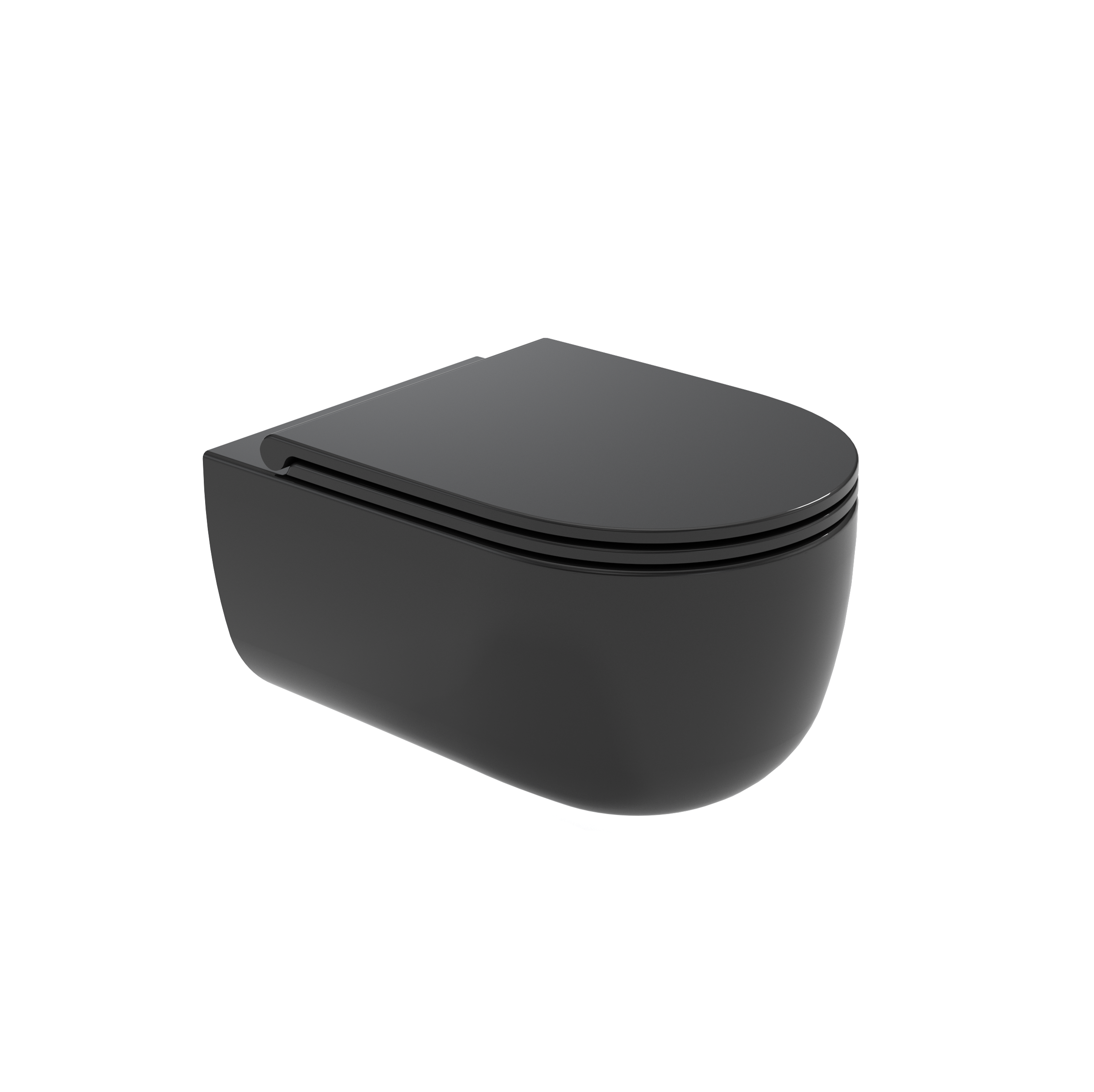 MIL120213 Унитаз подвесной Milady Olympia безободковый с креплениями (цвет- черный глянцевый)#