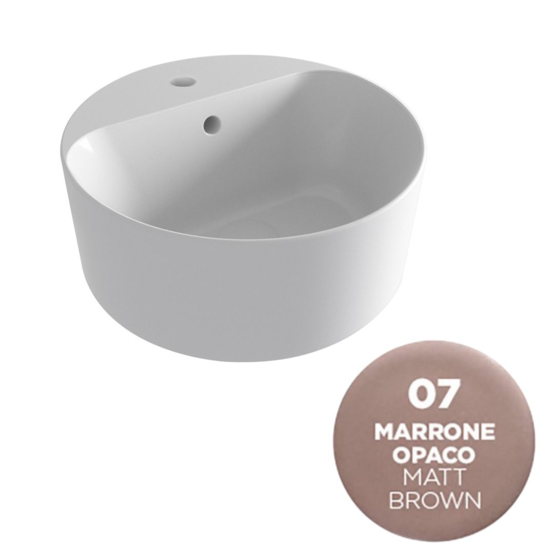 OPE42TO40107 Раковина накладная Olympia Open с отв. под смеситель, 40х40х17 см (цвет -бежевый матовый)