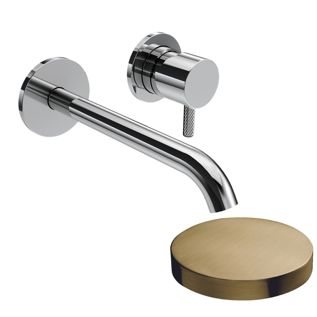 5925-18DEPOSP Внешняя часть смесителя встраиваемого для раковины Giulini My Future XL Deluxe ,излив 18 см,без донного клапана (цвет - золото брашированное)