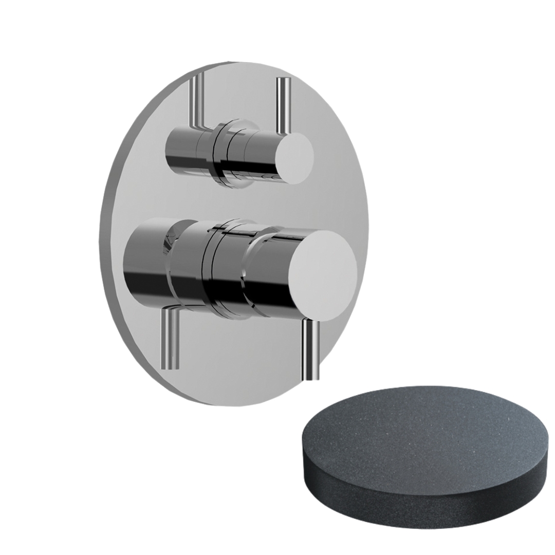 5964-2EPGF Внешняя часть смесителя для душа Giulini My Future встраиваемого с дивертером-рычагом, на 2 режима (цвет - графит)