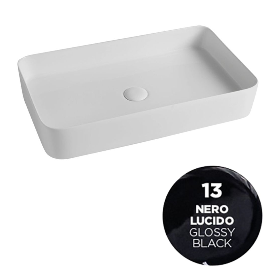 SMA42RE65013 Раковина накладная Olympia Smash 65x40xh11 см (цвет - черный глянцевый)
