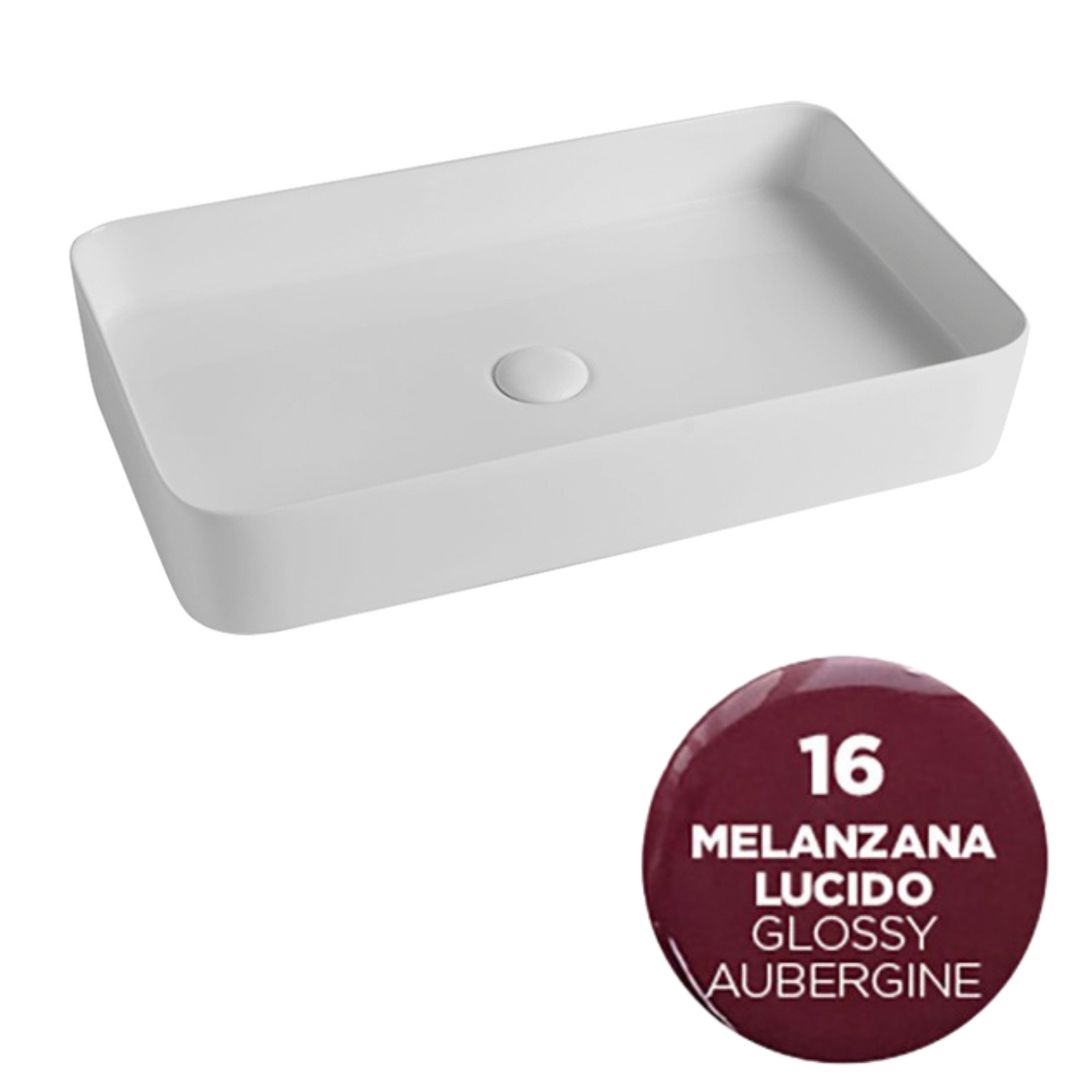SMA42RE65016 Раковина накладная Olympia Smash 65x40xh11 см (цвет - баклажан глянцевый)