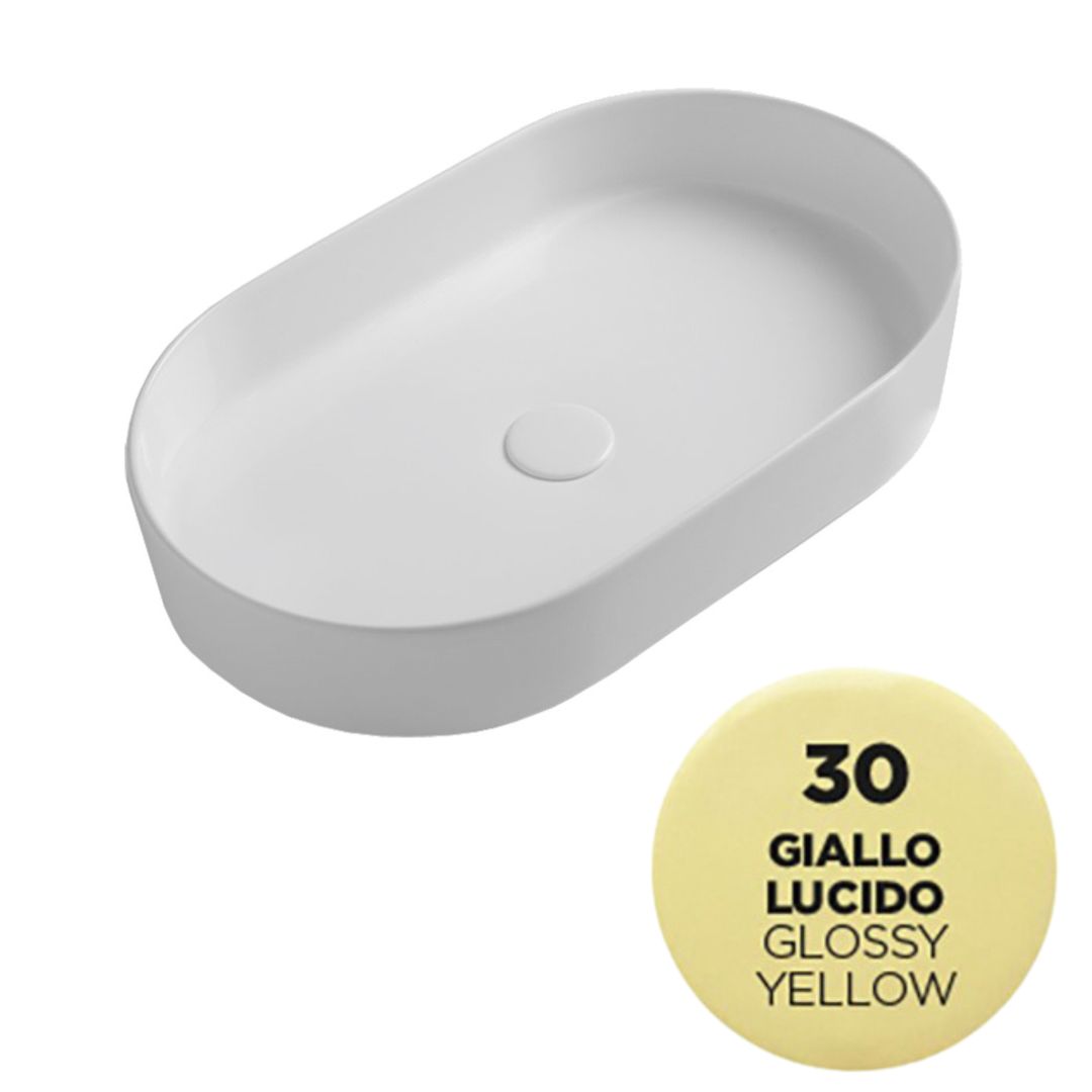 SMA42SO6030 Раковина накладная Olympia Smash, 60x36xh12 см (цвет - желтый глянцевый)