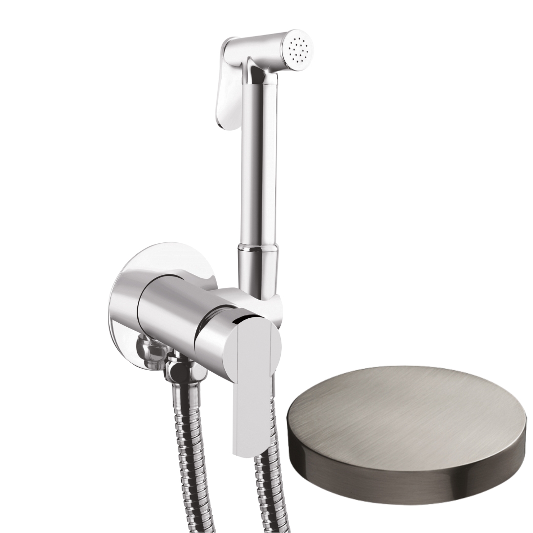 SH25/SEPNKO Внешняя часть гигиенического душа Giulini Surf со смесителем (цвет - никель матовый)