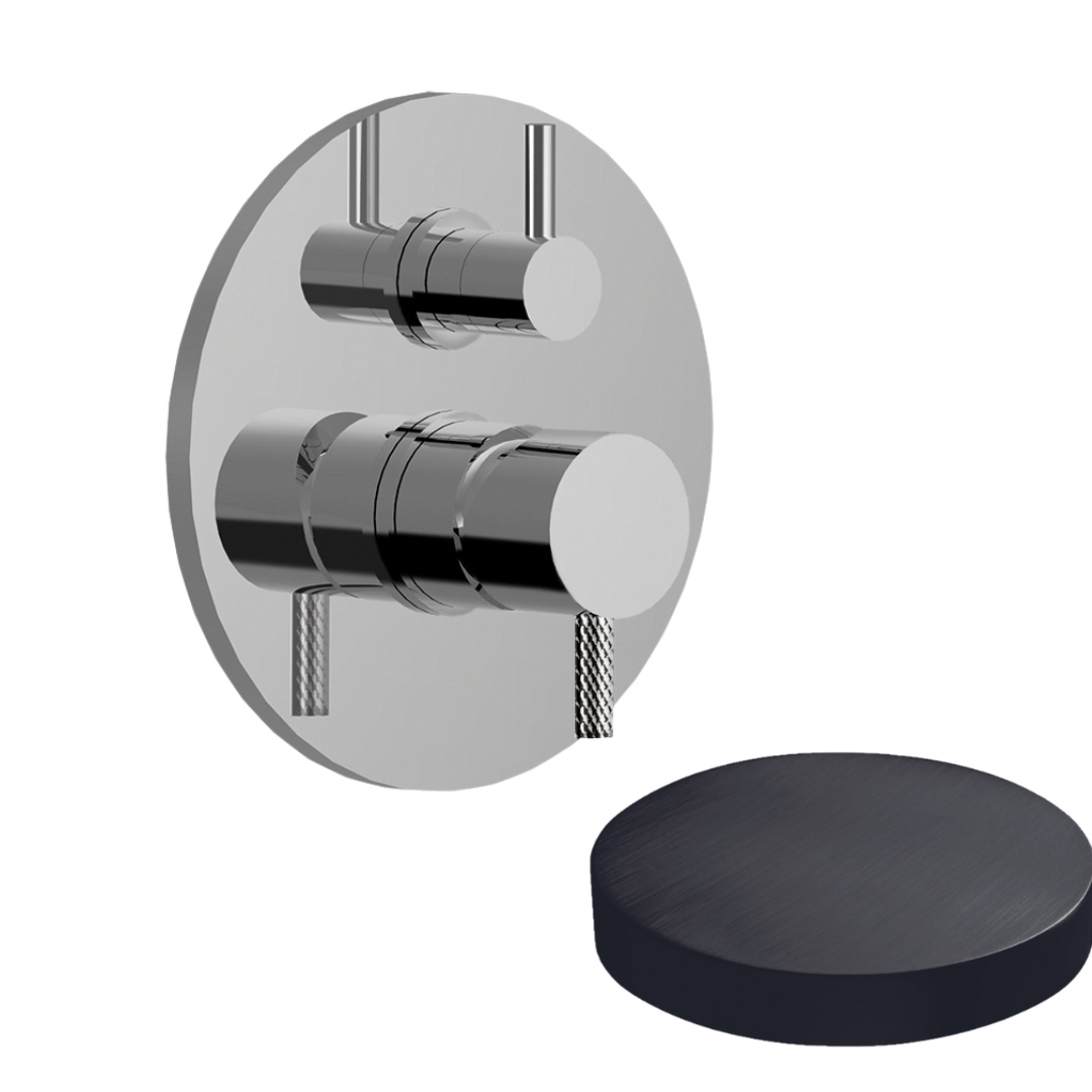 5963DCRNS Смеситель для душа Giulini My Future встраиваемый, на 2 режима, с кнопкой-переключателем (цвет - ганметал)