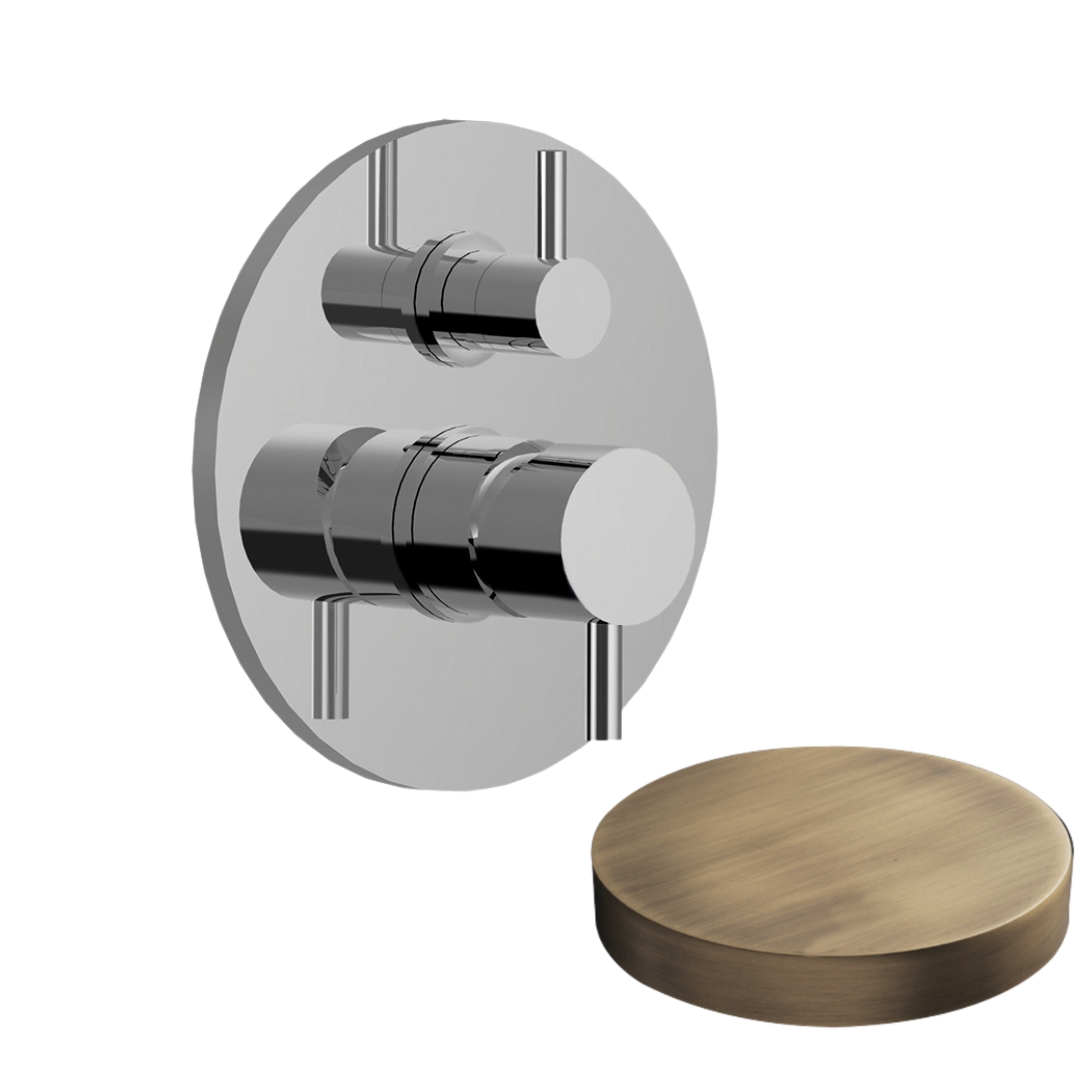 5964-2EPBROP Внешняя часть смесителя для душа Giulini My Future встраиваемого с дивертером-рычагом, на 2 режима (цвет - бронза матовая)