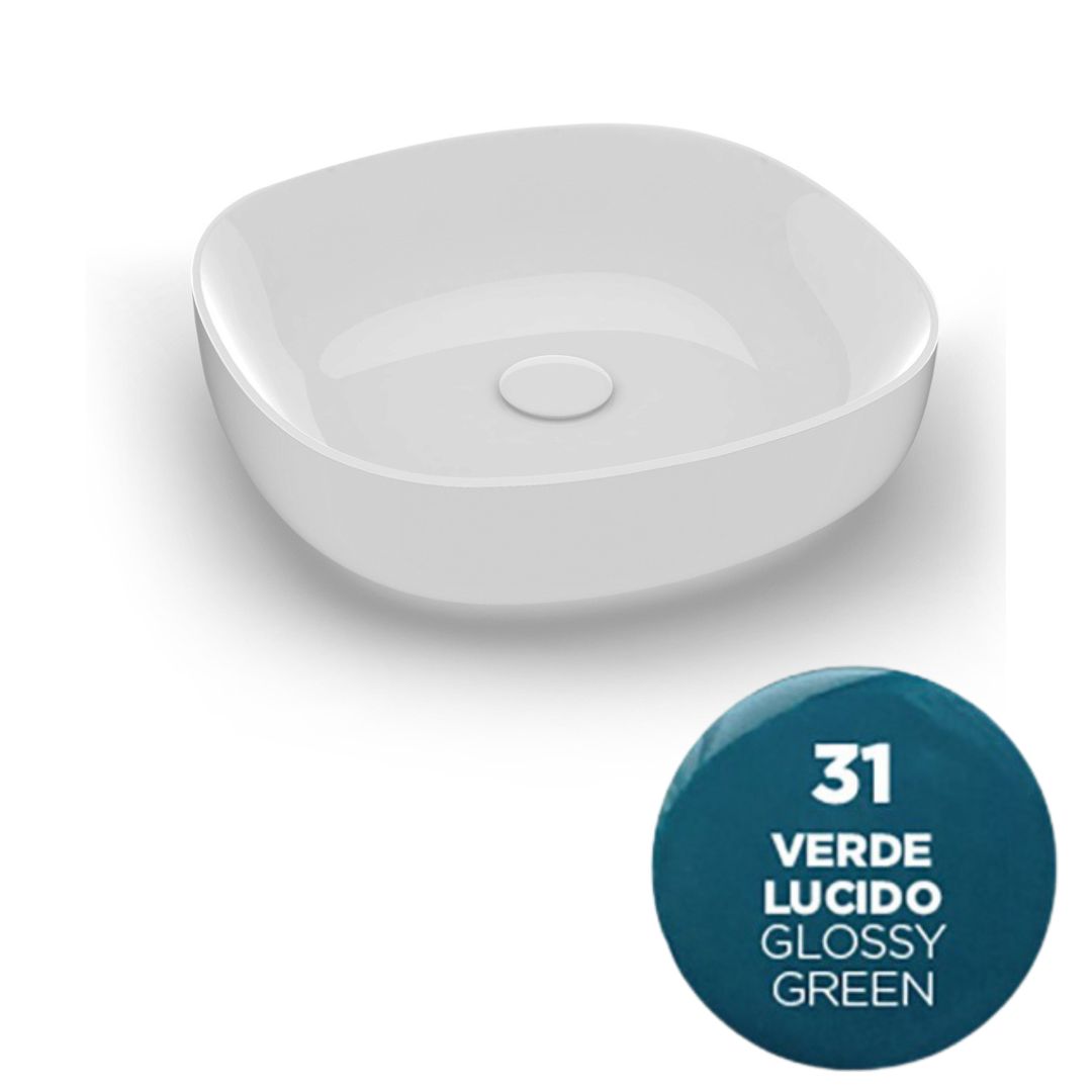 MET42O4031 Раковина Olympia Metamorfosi накладная, 45х45хh14 см (цвет - зеленый глянцевый)