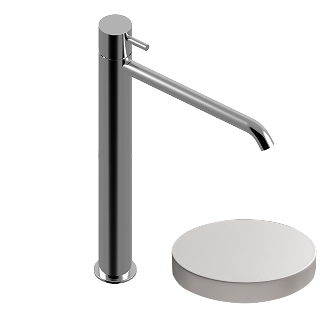 5939/SCBO Высокий однорычажный смеситель для раковины Giulini My Future, с удлиненным изливом, без д/к (цвет - белый матовый)