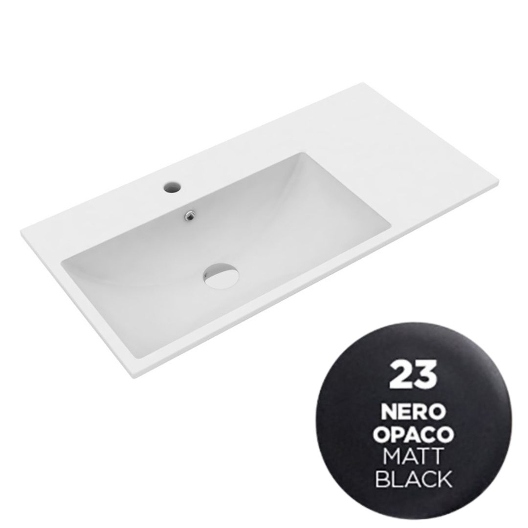 TUE4875123 Раковина Olympia Tutto Evo 75x45 см, с 1 отв. подвесная/встраиваемая (цвет - черный матовый)