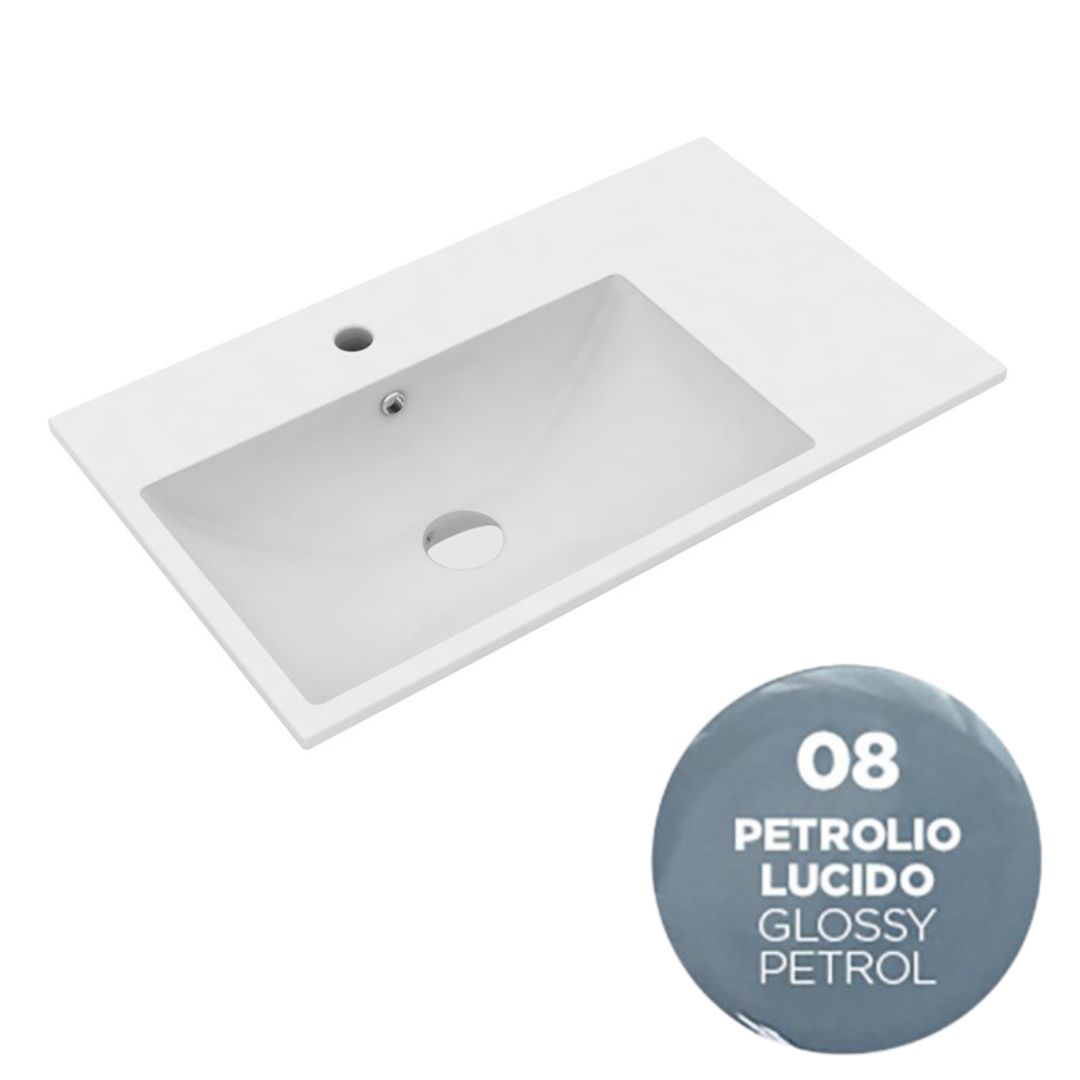 TUE4890108 Раковина Olympia Tutto Evo 90x45 см, с 1 отв. подвесная/встраиваемая (цвет - нефть глянцевый)