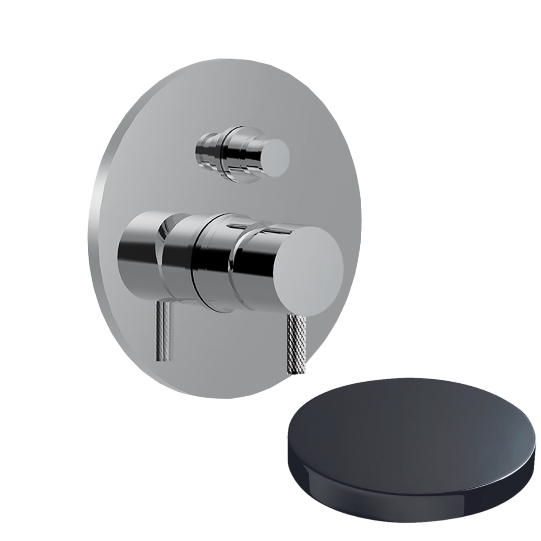 5963DCRN Смеситель для душа Giulini My Future Deluxe встраиваемый, на 2 режима, с кнопкой-переключателем (цвет - хром черный глянц)