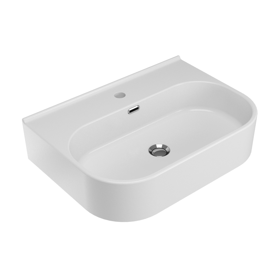 SYN4360101 Раковина Olympia Synthesis Eco 60х43хh14 см, с 1 отв. подвесная/накладная/на пьедестал/на полупьедестал (цвет - белый глянцевый)