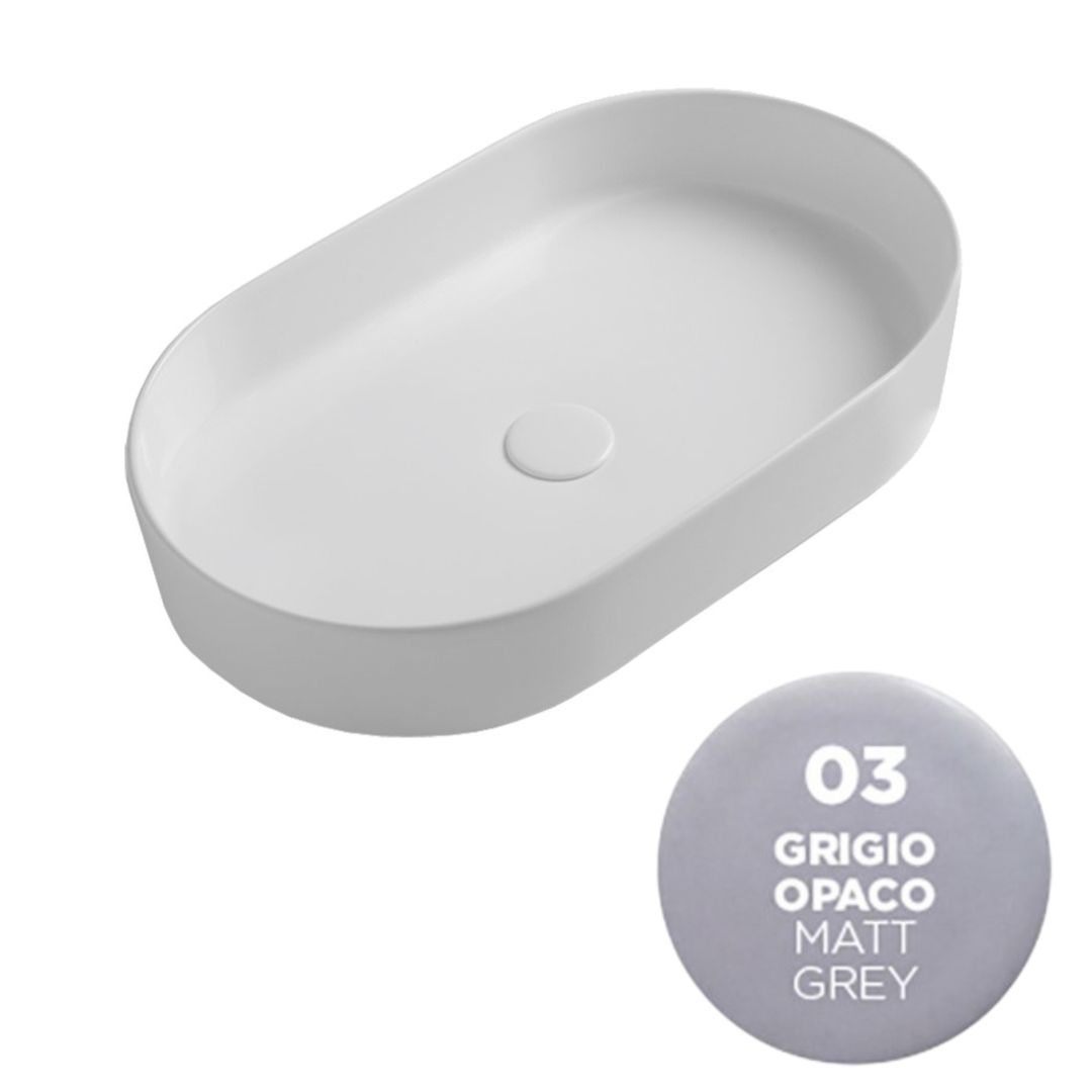 SMA42SO6003 Раковина накладная Olympia Smash, 60x36xh12 см (цвет - серый матовый)