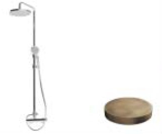 MR0008SWC-SBROP Душевая колонна внешнего монтажа Giulini My Ring, душевой набор, верхний душ (цвет - бронза матовая)