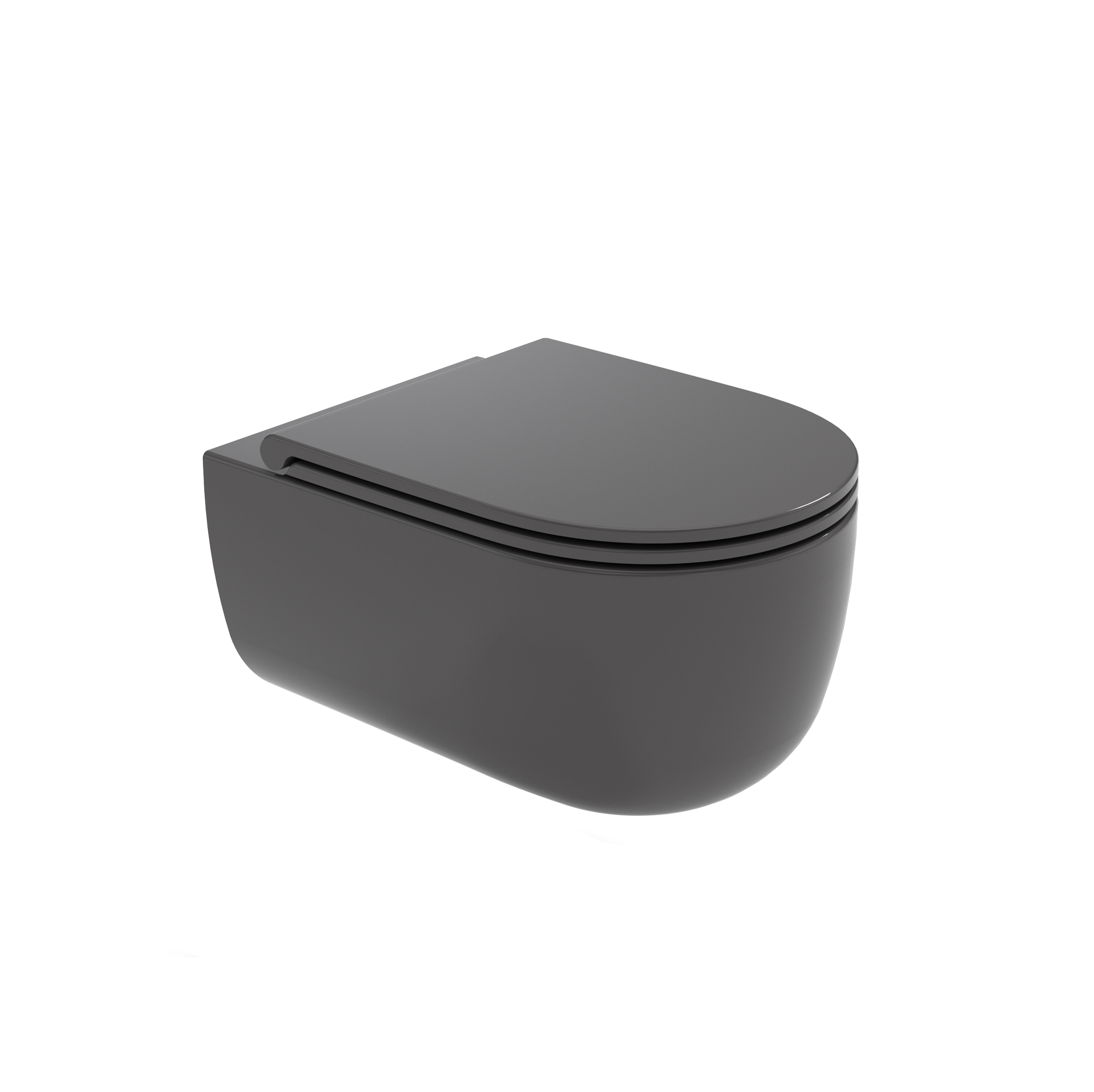 MIL120206 Унитаз подвесной Milady Olympia безободковый с креплениями (цвет- серый глянцевый)#