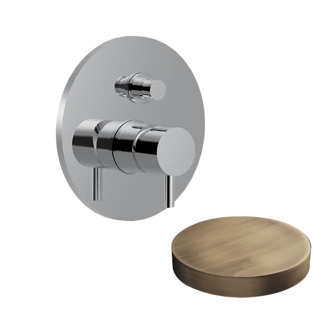 5963EPBROP Внешняя часть смесителя для душа Giulini My Future встраиваемого, на 2 режима, с кнопкой-переключателем (цвет - бронза матовая)