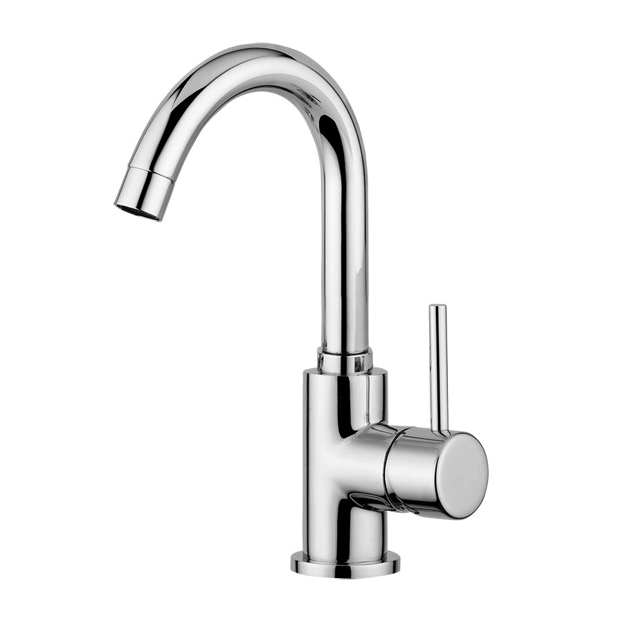 6585A Смеситель для раковины Guilini Futuro c поворотным изливом, донный клапан (цвет-хром)