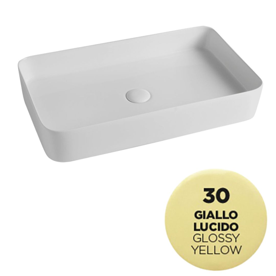 SMA42RE65030 Раковина накладная Olympia Smash 65x40xh11 см (цвет - желтый глянцевый)
