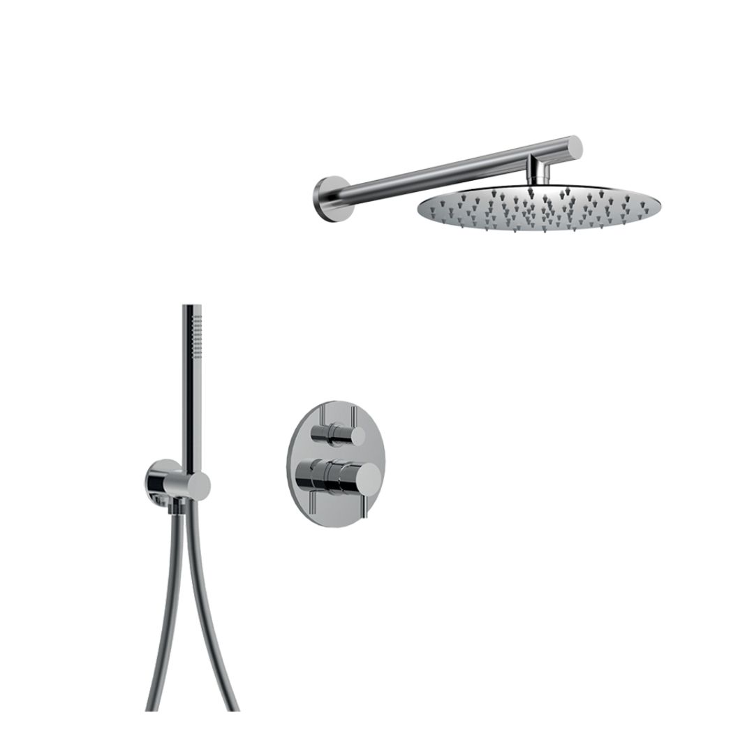 5967EP Внешняя часть встраиваемого смесителя для душа Giulini My Future однорычажный с дивертером, верхний душ нержавеющая сталь, ручной душ (цвет - хром)